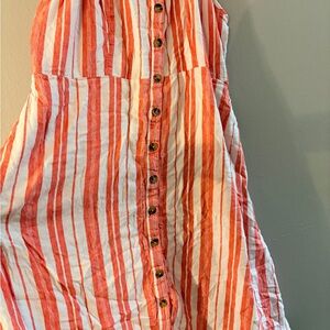 Terra & Sky Orange and White Textured Top